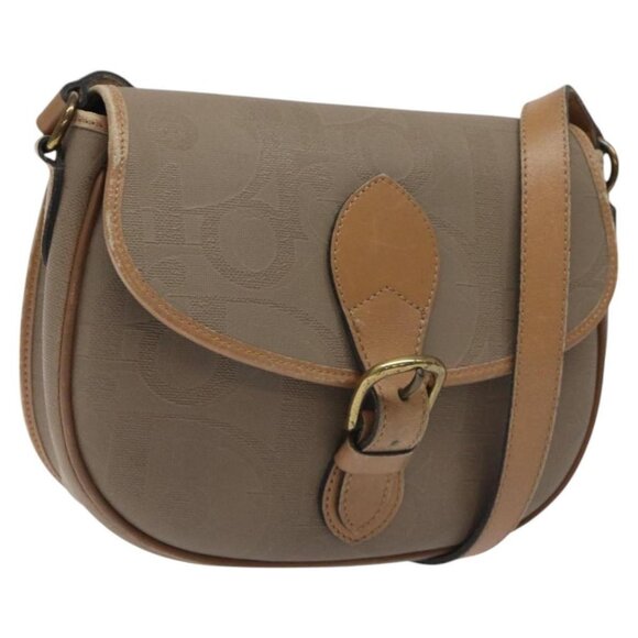 Christian Dior Trotter Canvas Shoulder Bag Beige Auth BA1174 - Picture 1 of 16